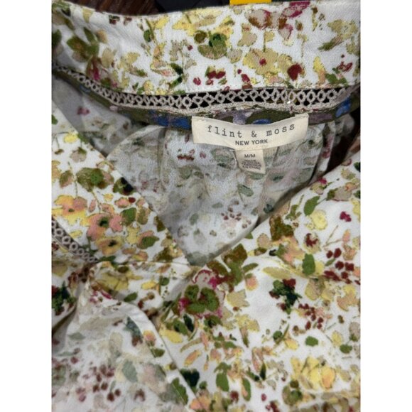 Flint&Moss Womens M Floral Boho Kimono Sleeve Top V Neck Pink Tunic Blouse Chic - Picture 8 of 10